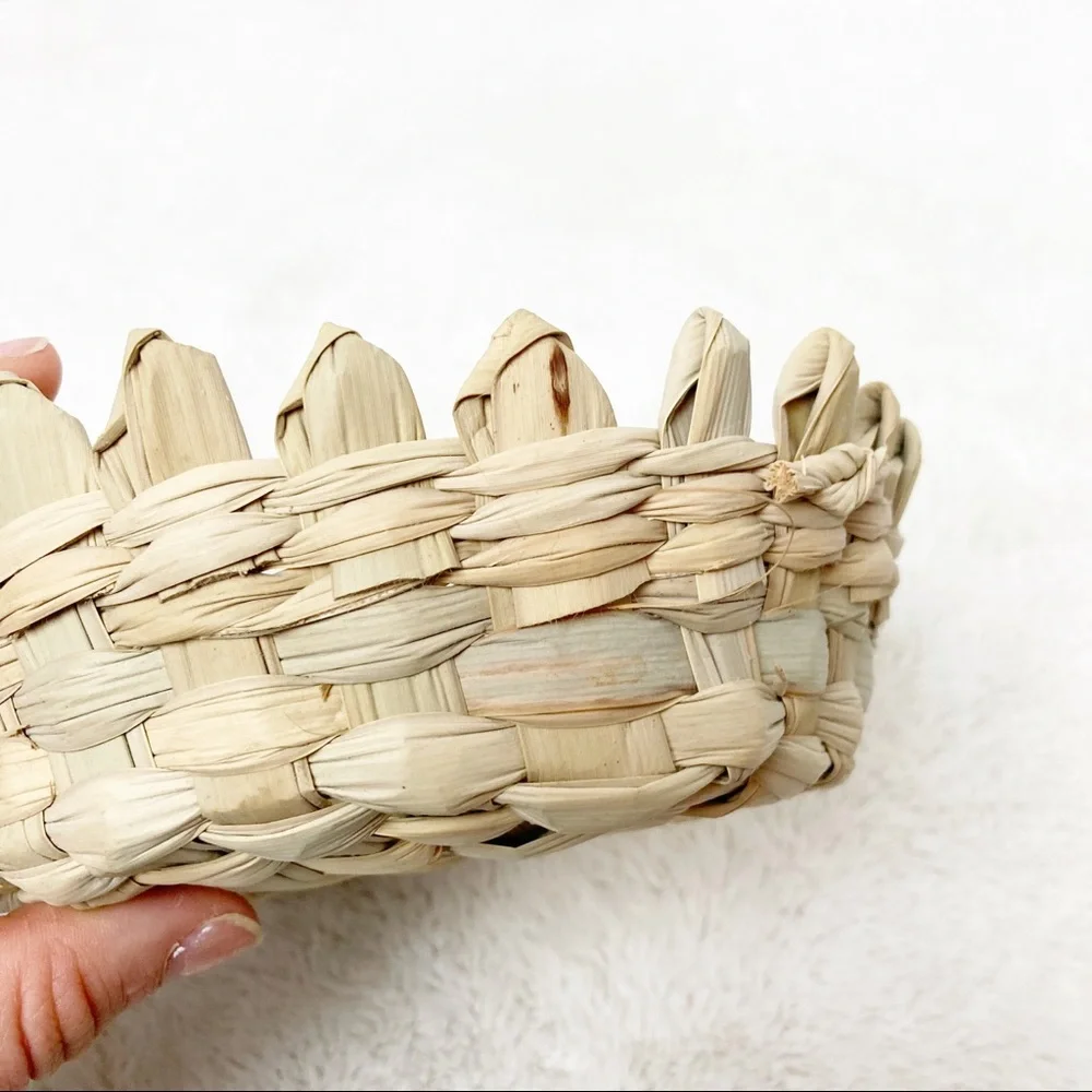 Small handwoven round basket